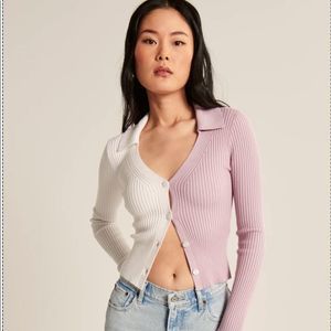 Abercrombie & Fitch Cropped Colorblock Cardigan sz M